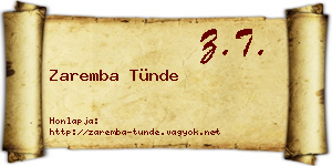 Zaremba Tünde névjegykártya