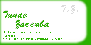 tunde zaremba business card